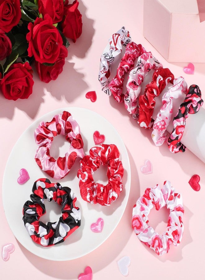 جيجكسين مجموعة جيغشين المكونة من 80 قطعة من ربطات الشعر الحريرية لعيد الحب، ربطات شعر من الساتان، أربطة شعر مرنة، ربطات شعر على شكل قلب من الساتان، ربطات شعر حريرية، إكسسوارات ربطات شعر على شكل قلب لعيد الحب للنساء - Image 3